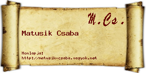 Matusik Csaba névjegykártya