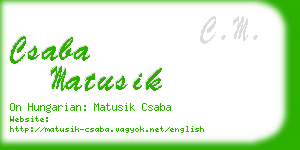 csaba matusik business card